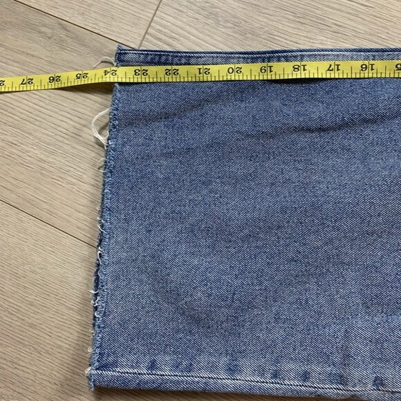 CHEAP MONDAY Ally Blue Gem High Waist Raw Hem Ankle Straight Jeans - Picture 14 of 16